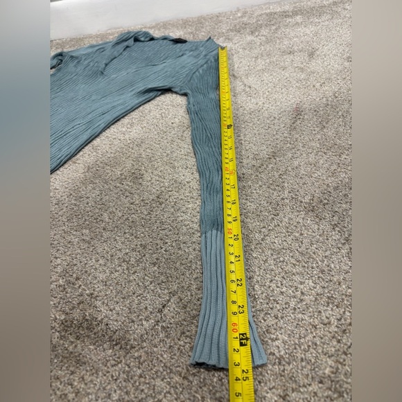 RAG AND BONE Blue Grey Ribbed Alyssa V-neck Button Cuff Sweater Pullover size SP - Picture 9 of 9